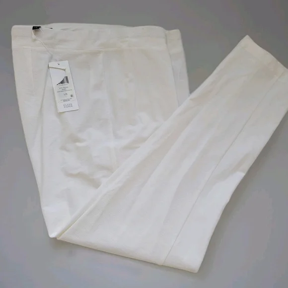 Eileen Fisher $168 Women's White Washable Stretch Crepe Slim PantSlim Fit Large - Picture 3 of 10